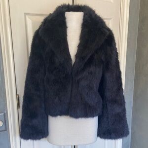 Women's Black Teddy Faux fur Jacket
